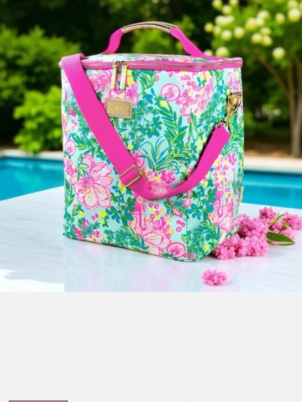 Nwt Lilly Pulitzer Pink & Teal Floral Insulated Cooler Tote